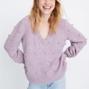 Madewell Bobble Dashwood V Neck Sweater In Coziest Yarn